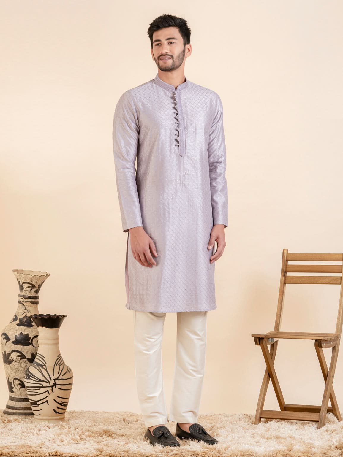 Lavender Sequin Kurta Set