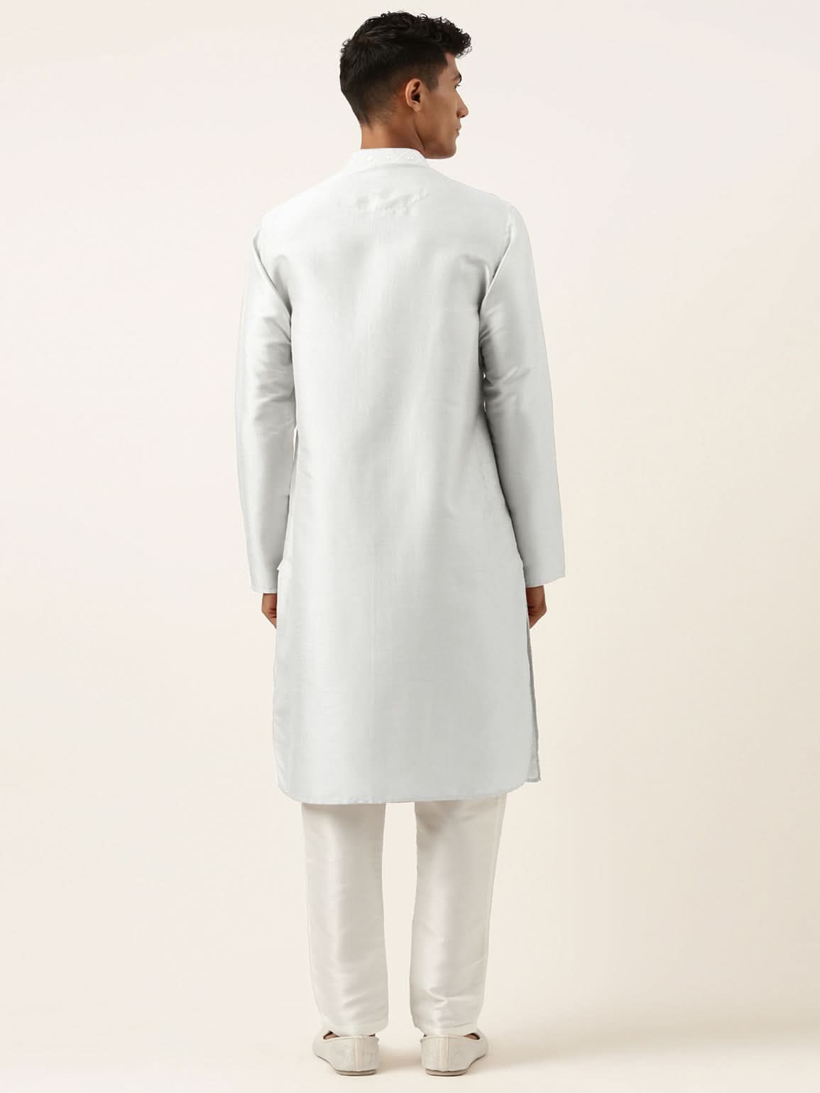 Sky Blue Embroidery Angrakha Kurta Set