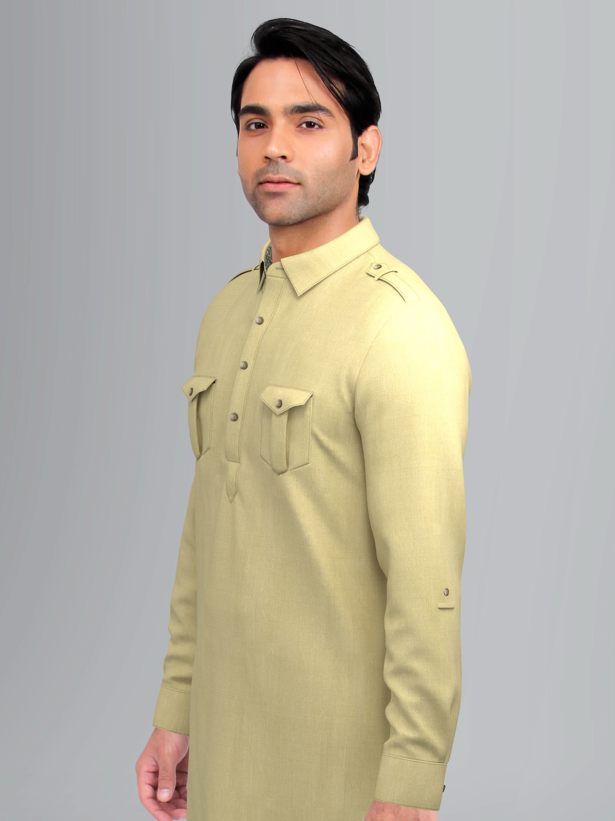 Greenish Beige Classic Pathani