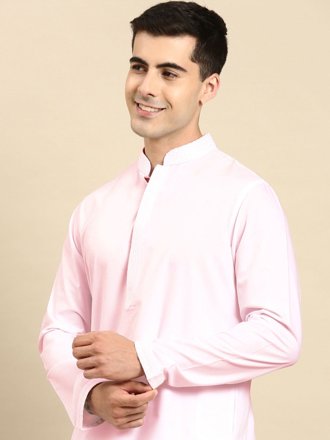Light Pink fine Cotton Kurta Set