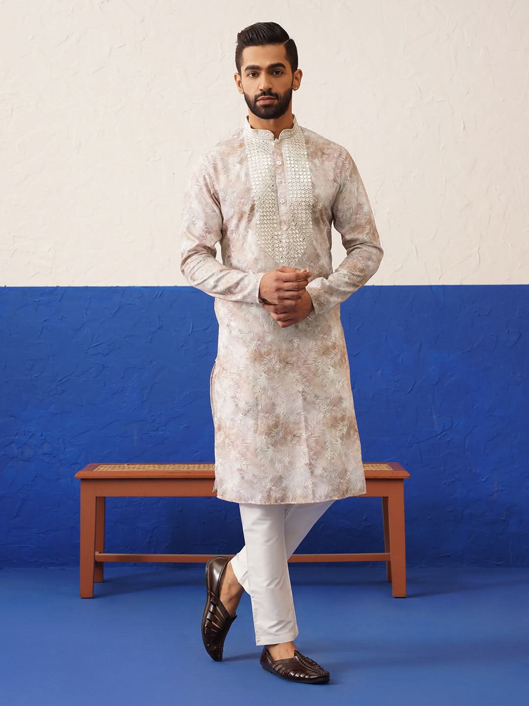 Floral Embroidered Ceremonial Kurta Set