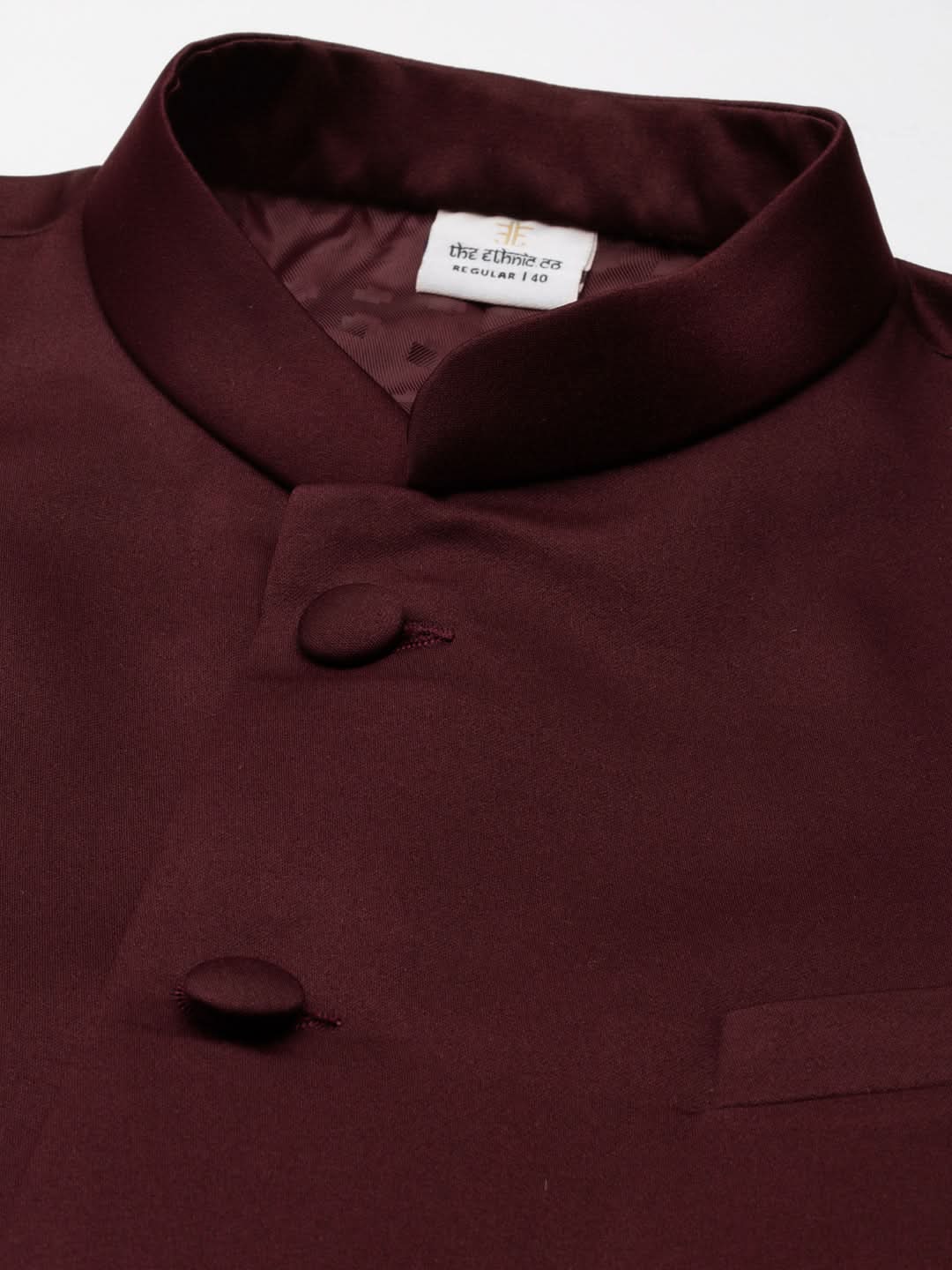 Wine Bandhgala Suit