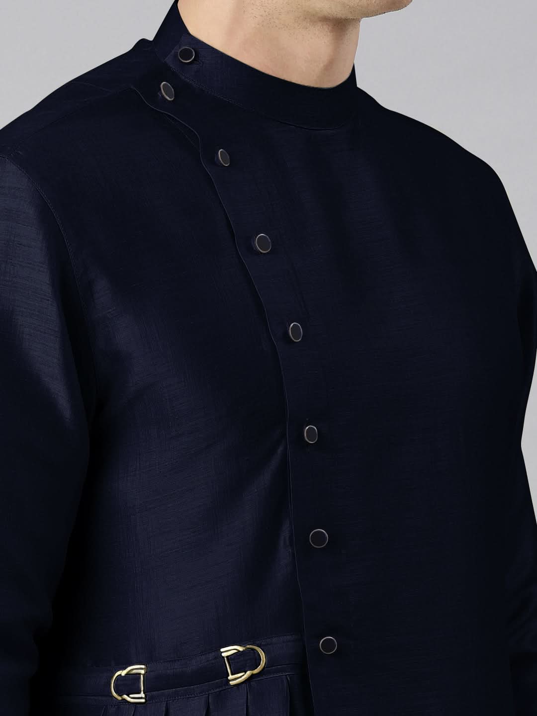 Navy Blue Drape Kurta Set