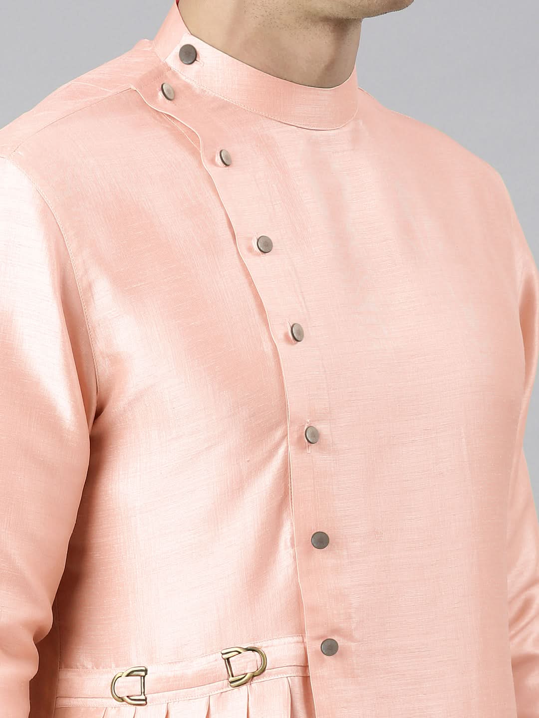Dark Pink Drape Kurta Set
