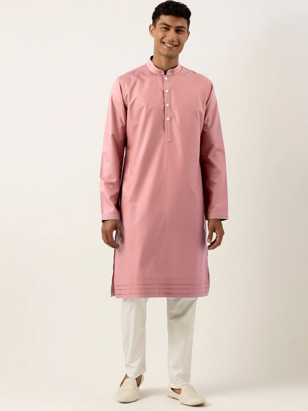 Rose Pink Cotton Kurta Set
