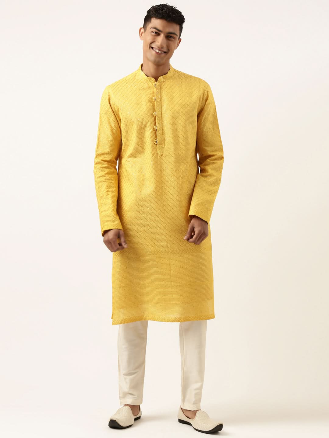 Yellow Embroidered Kurta Set
