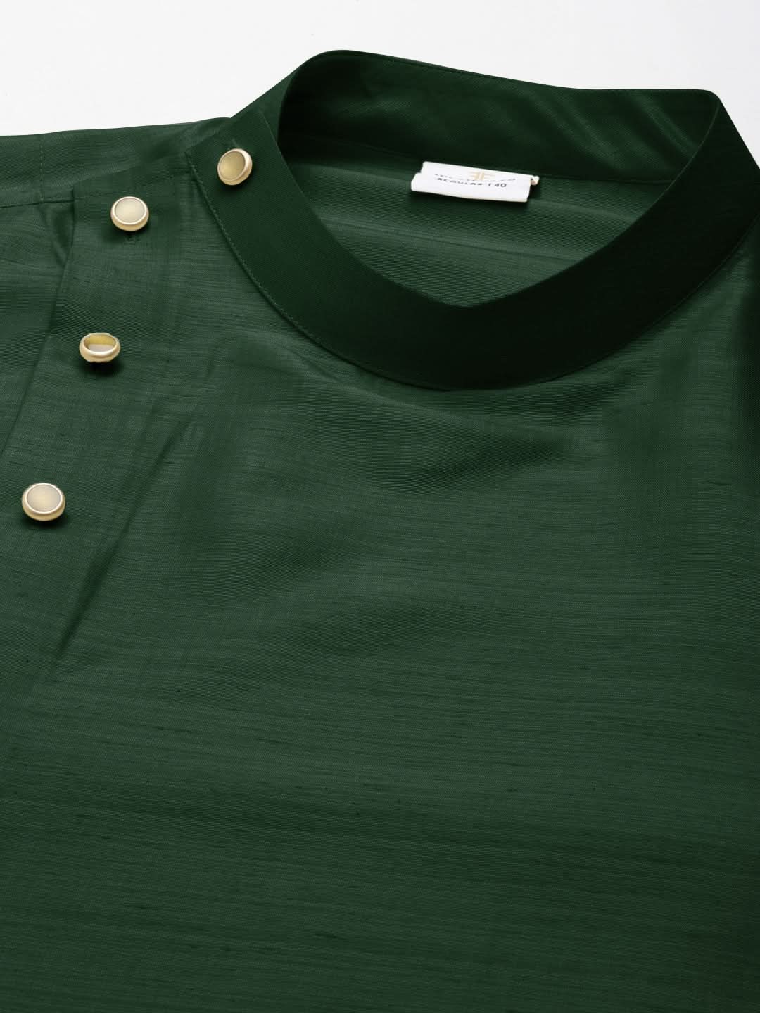 Bottle green Drape Kurta Set