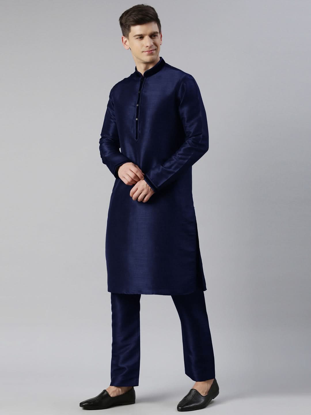 Blue Velvet Hand Embroidery Jacket Set