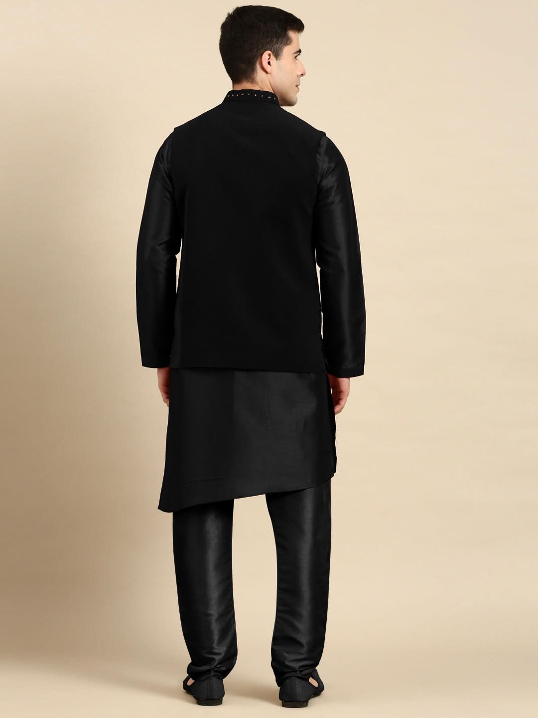 Black Jacket Kurta Set