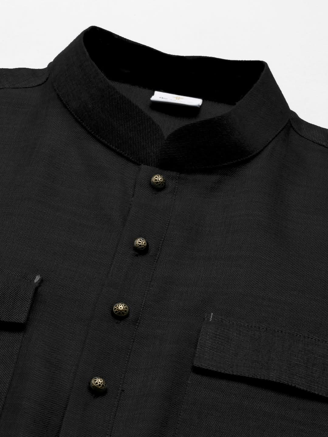 Black Pathani Kurta Set