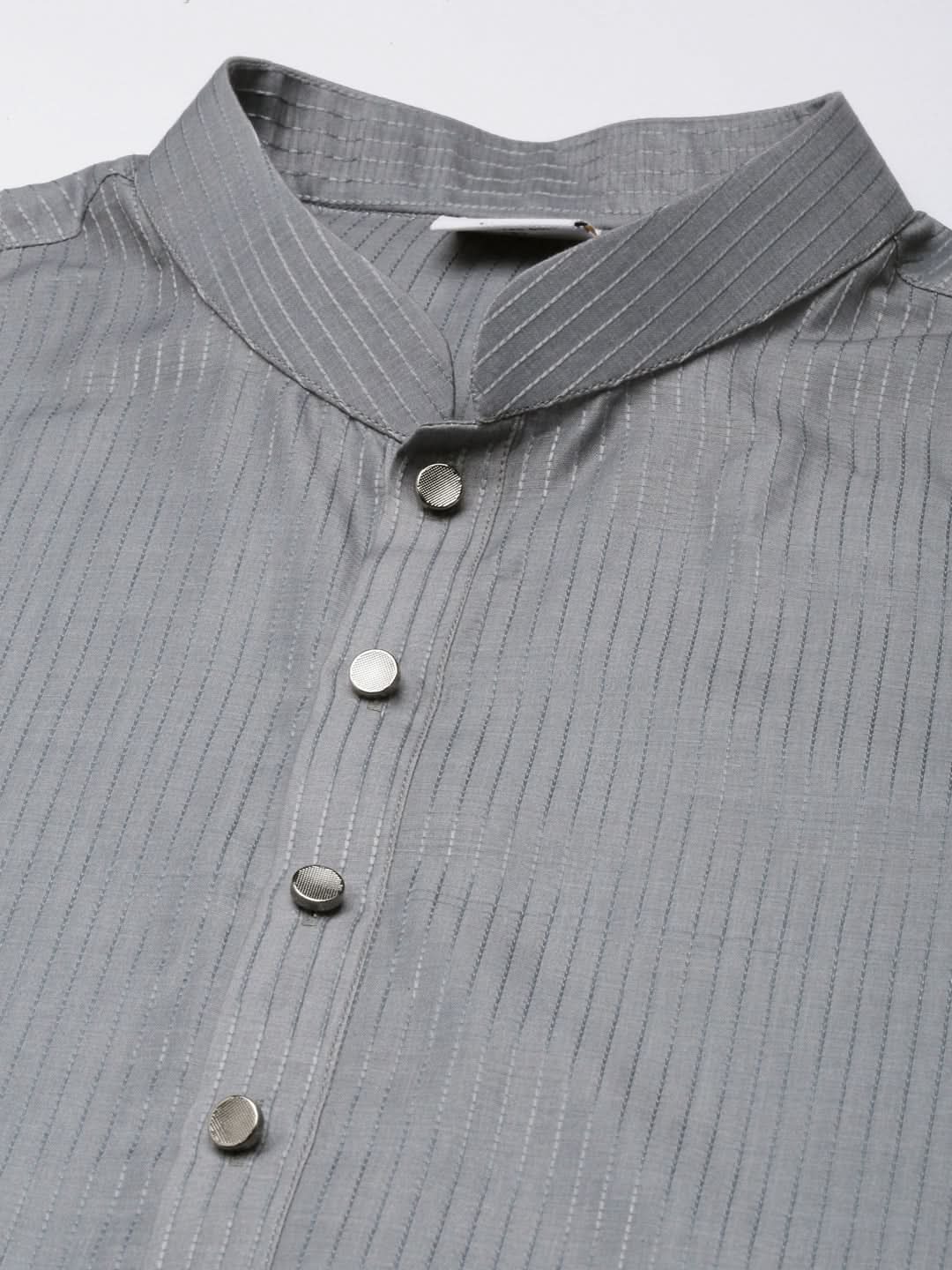 Grey Stitchline Kurta Set