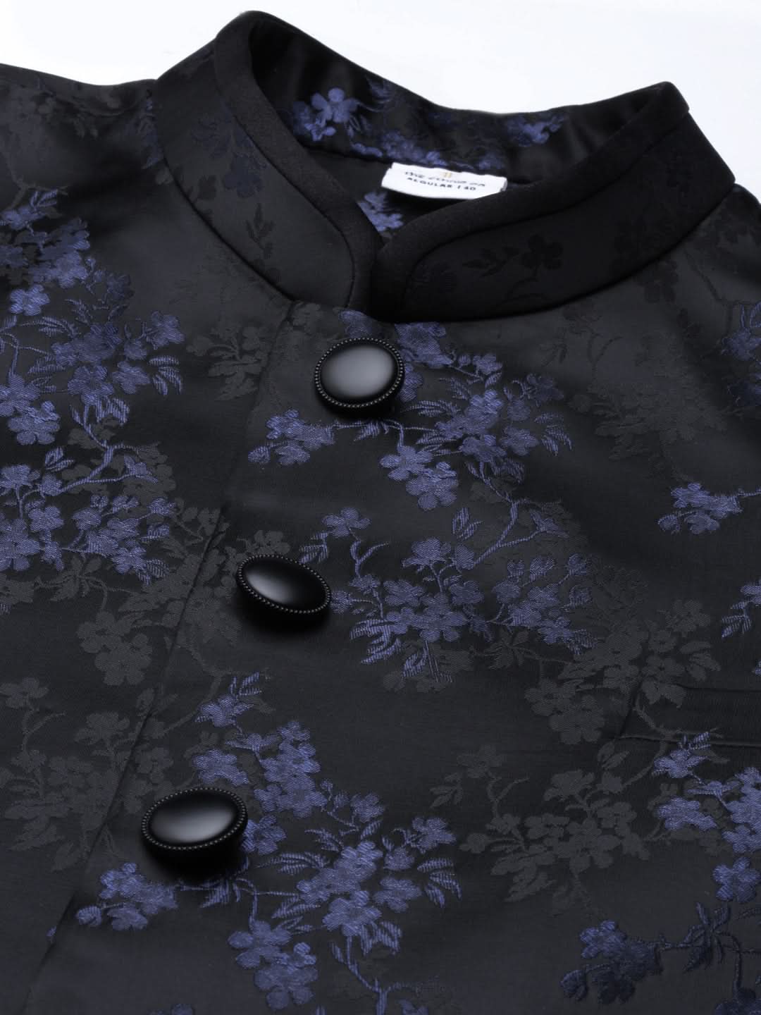 Blue Black Jacquard Indo Set