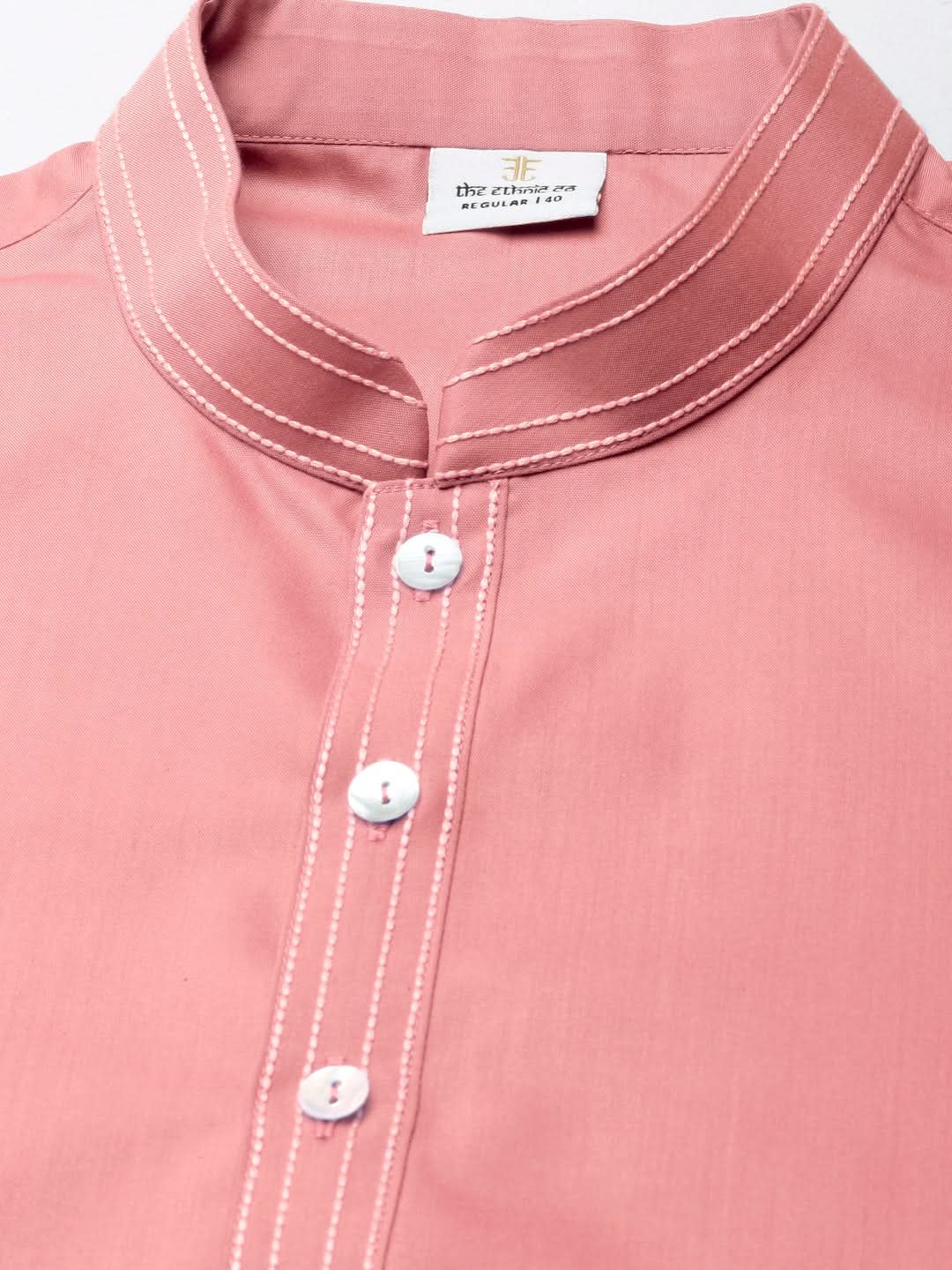 Rose Pink Cotton Kurta Set