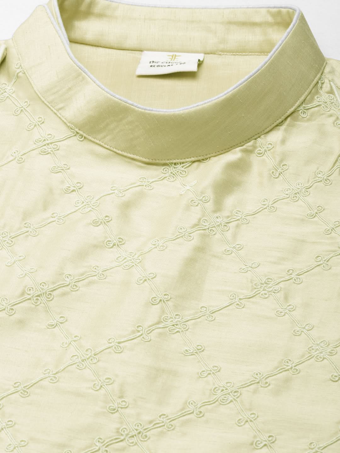 Mint Green Embroidery Angrakha Kurta Set