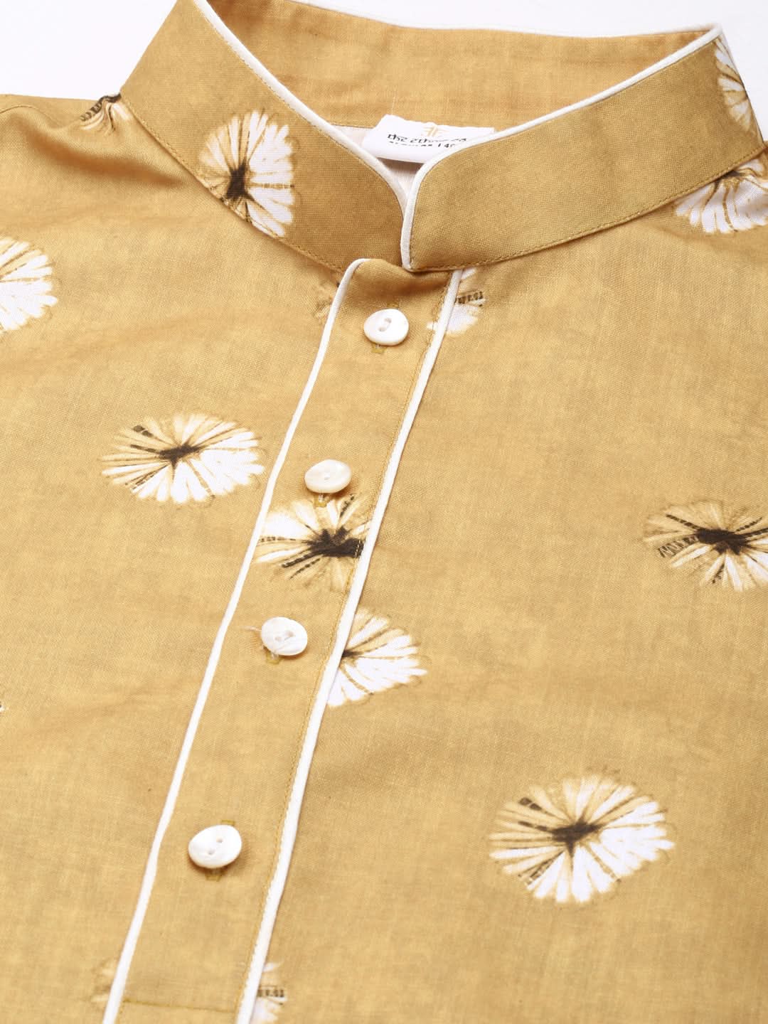 Mustard Bandhani Kurta Set