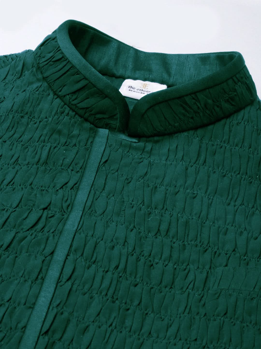 Green Ruching Jacket Kurta Set