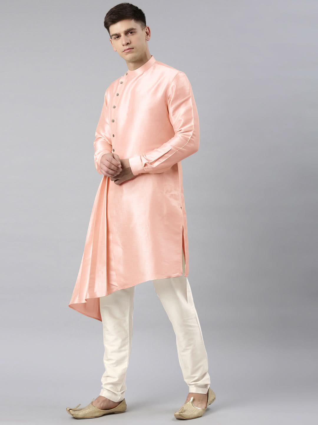 Dark Pink Drape Kurta Set