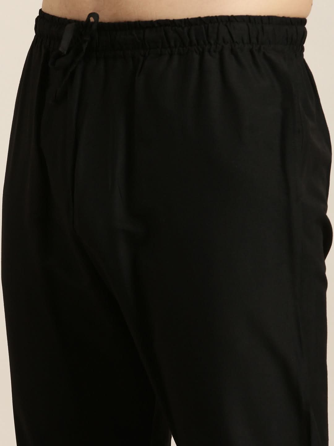 Black Cotton Dori Embroidery Kurta Set