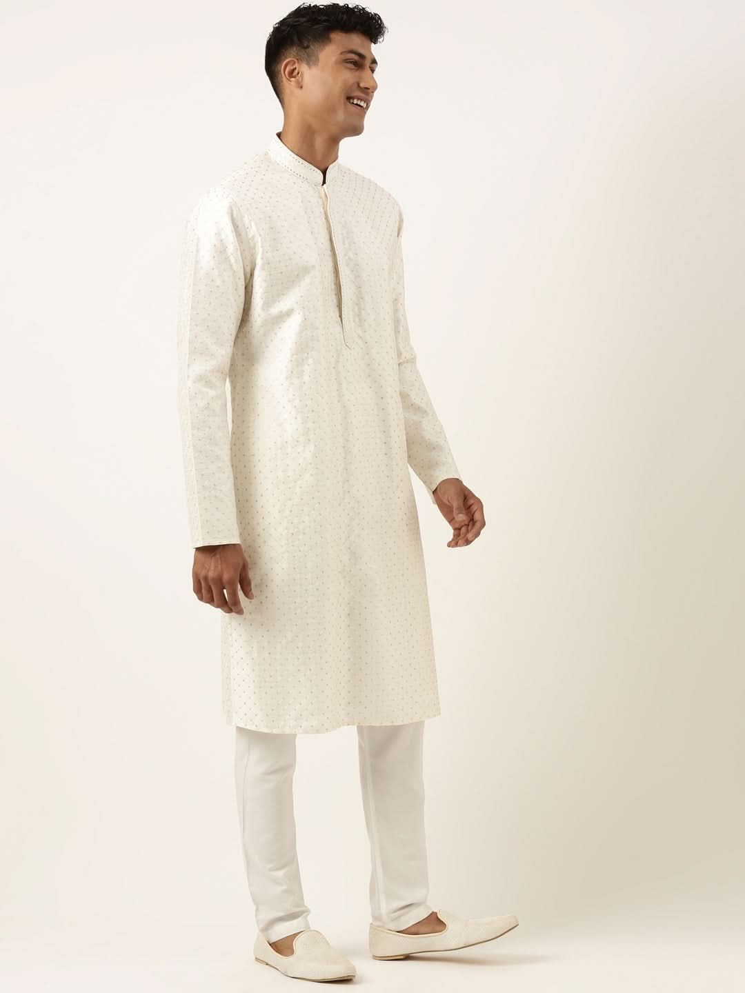 White Sequin Kurta Set