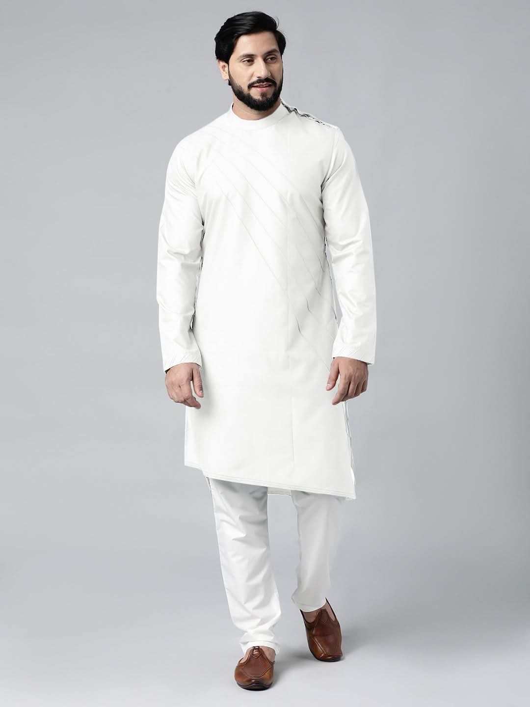 Off White Pintux kurta Set