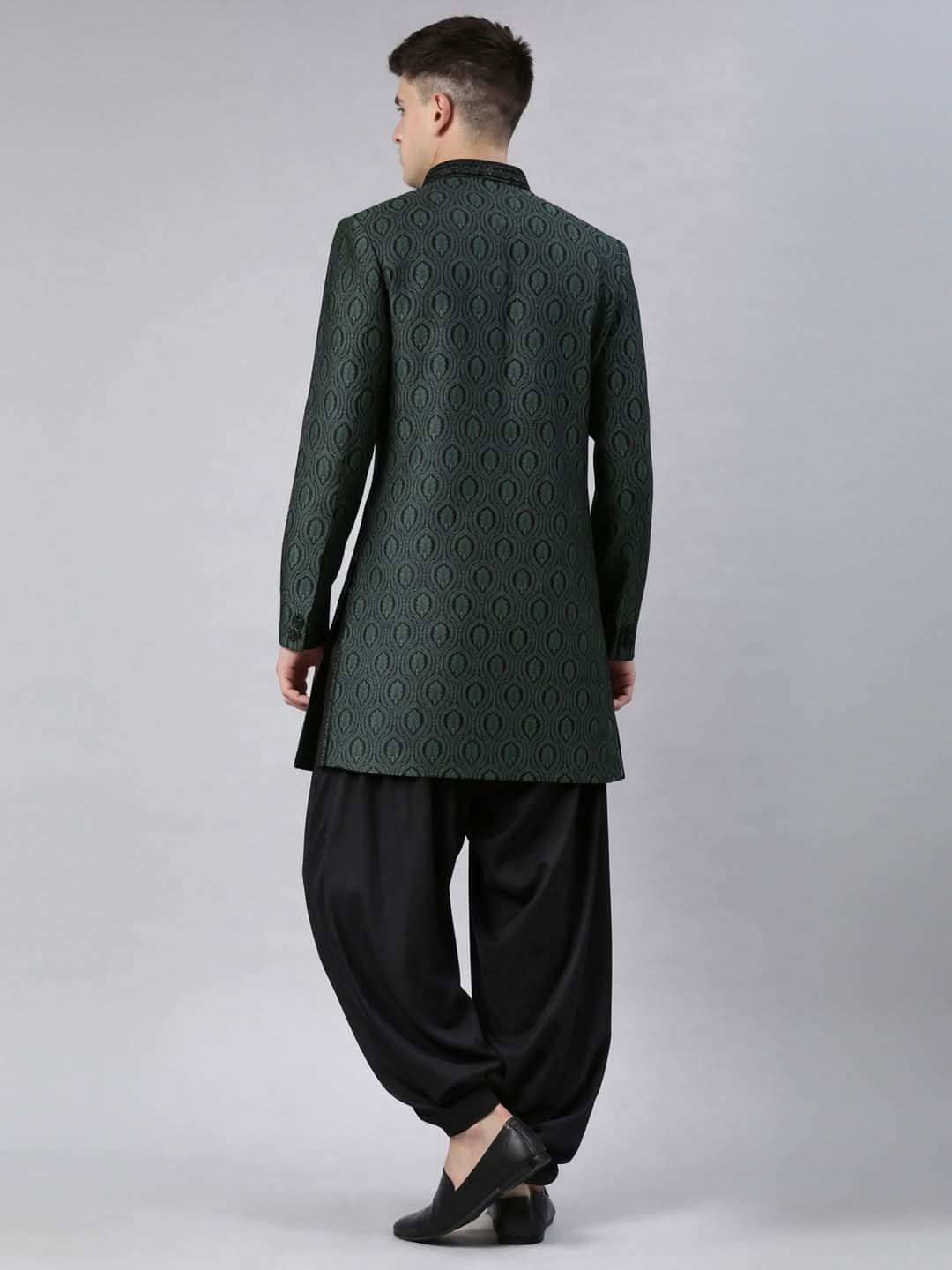 Green Black Indowestern With Salwar