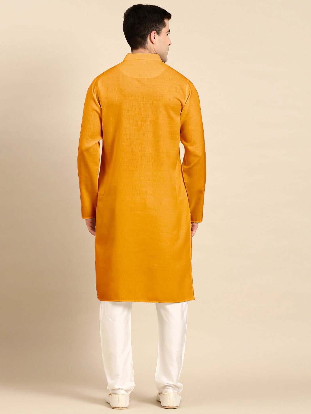 Mustard Twill Weave Cotton Kurta Set