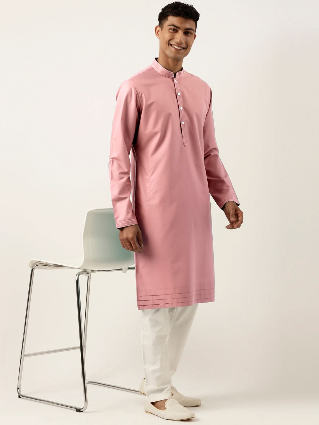 Rose Pink Cotton Kurta Set