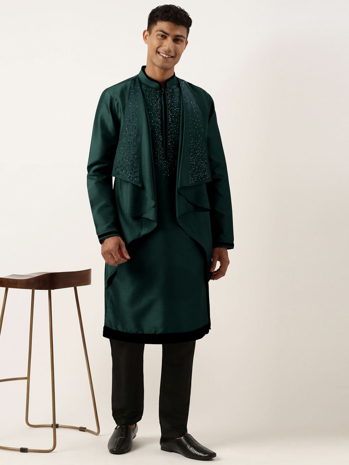 Green Ombre Layered Kurta Set