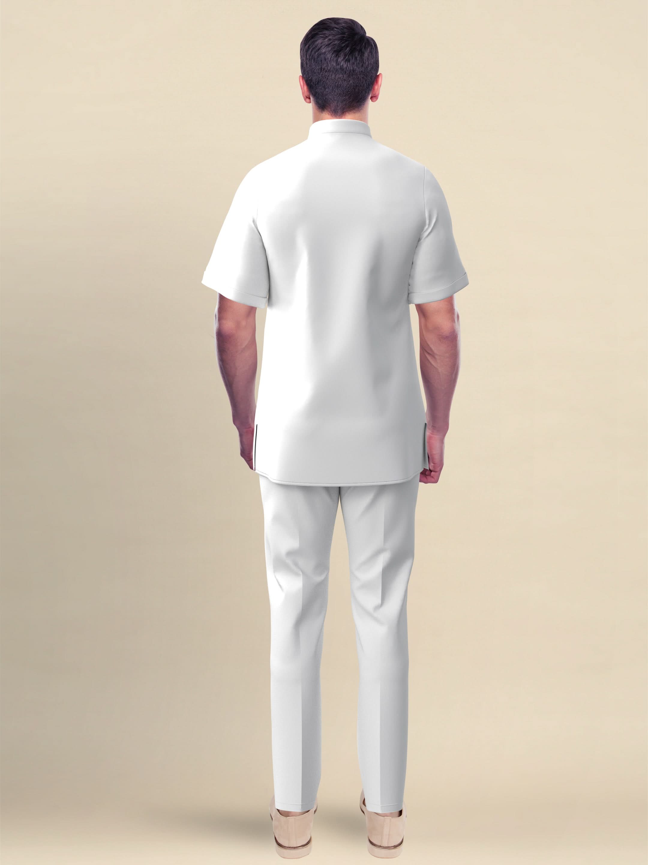 White Plain Short Kurta