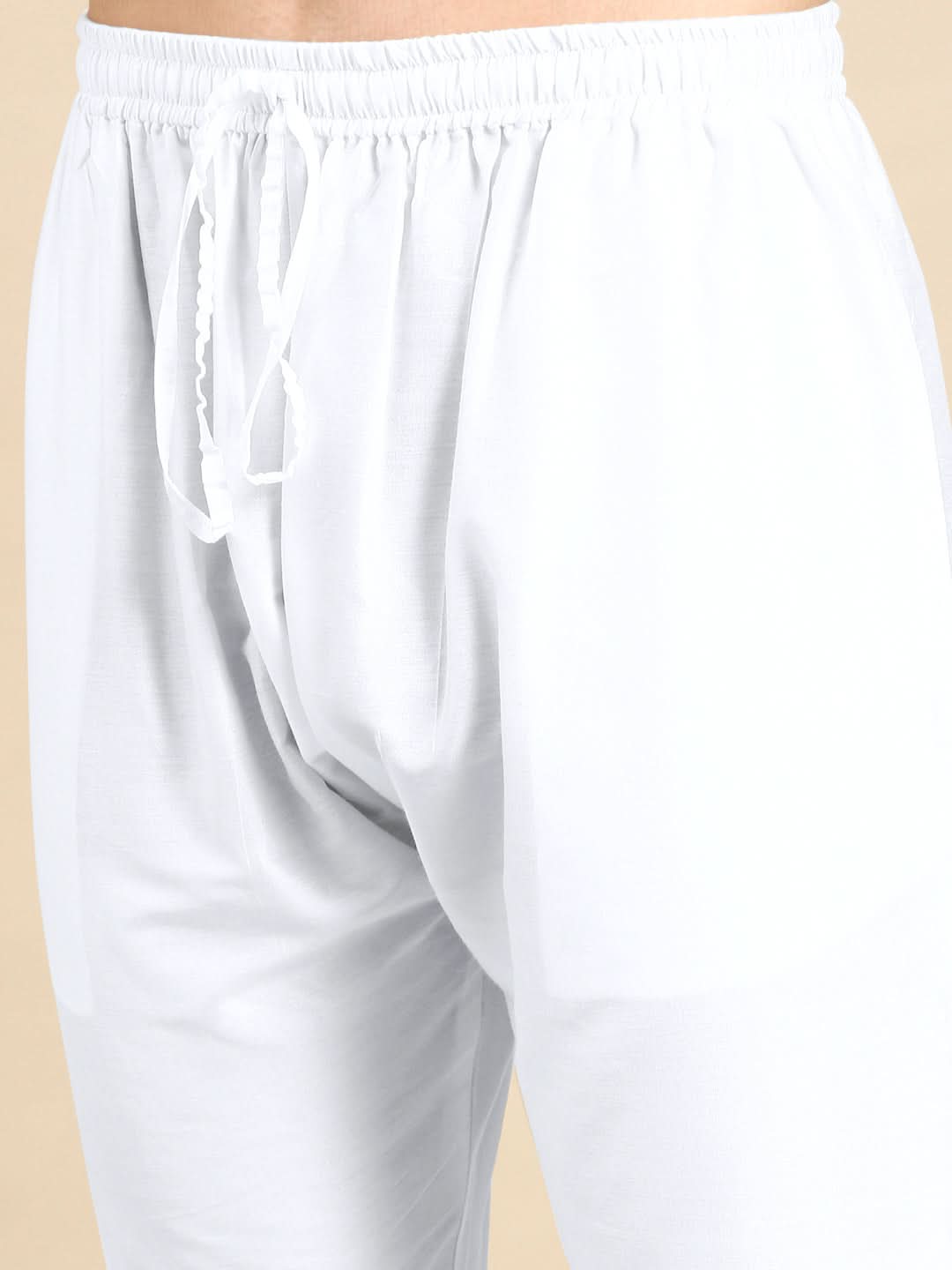 White Cotton Dori Embroidered Kurta Set