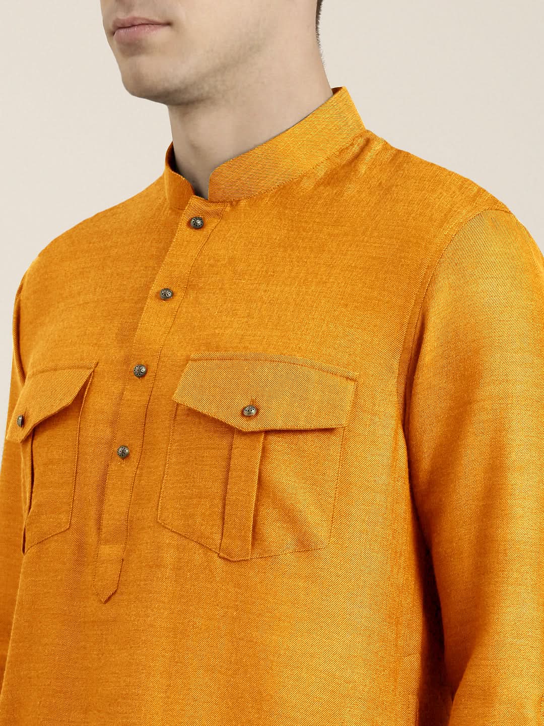 Mustard cotton Short Pathani