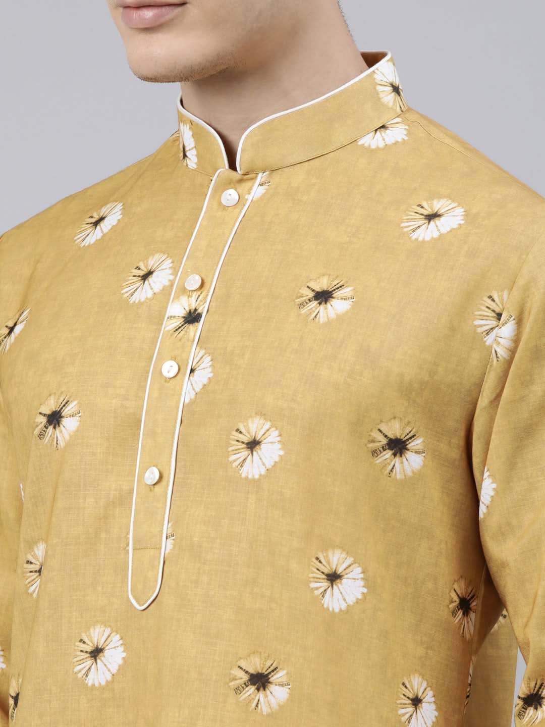 Mustard Bandhani Kurta Set