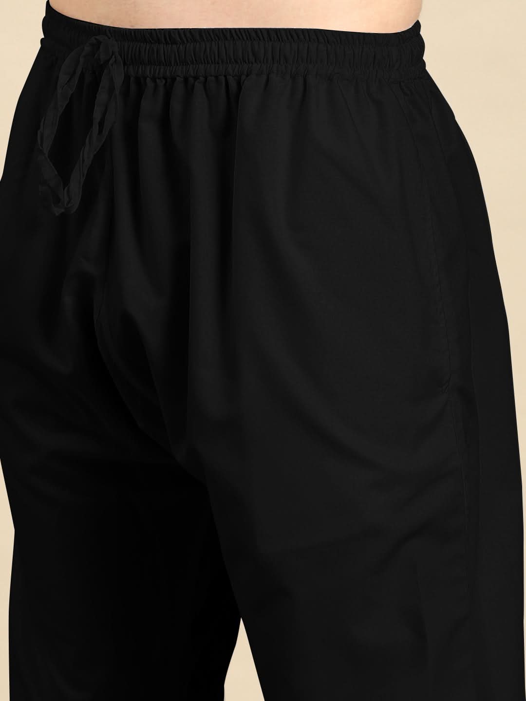 Black fine Cotton Kurta Set