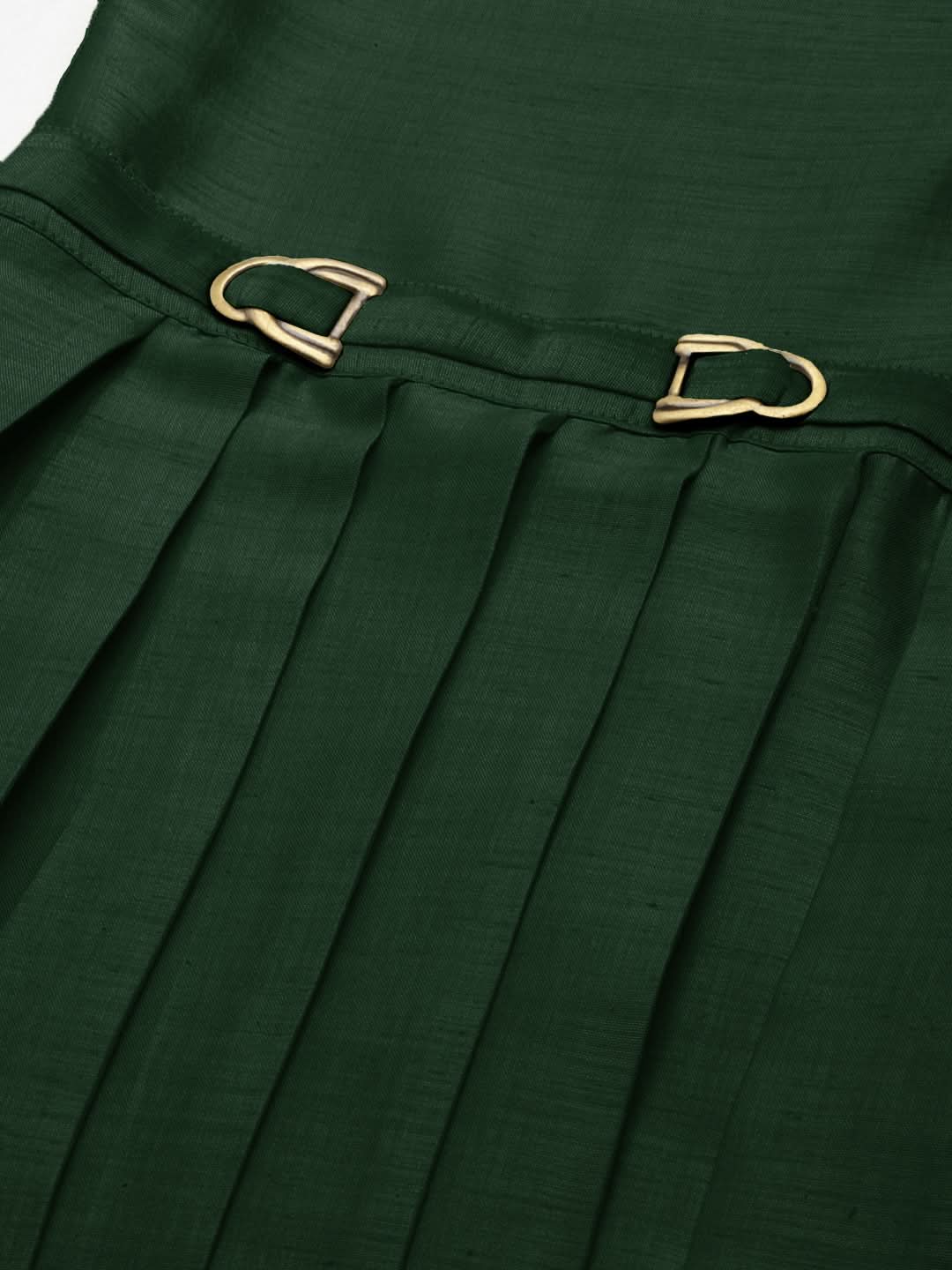 Bottle green Drape Kurta Set