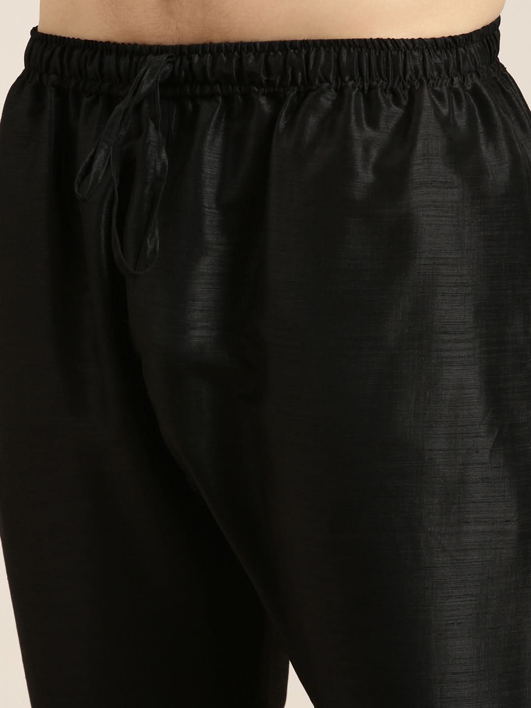 Black Angrakha Jacket Kurta Set