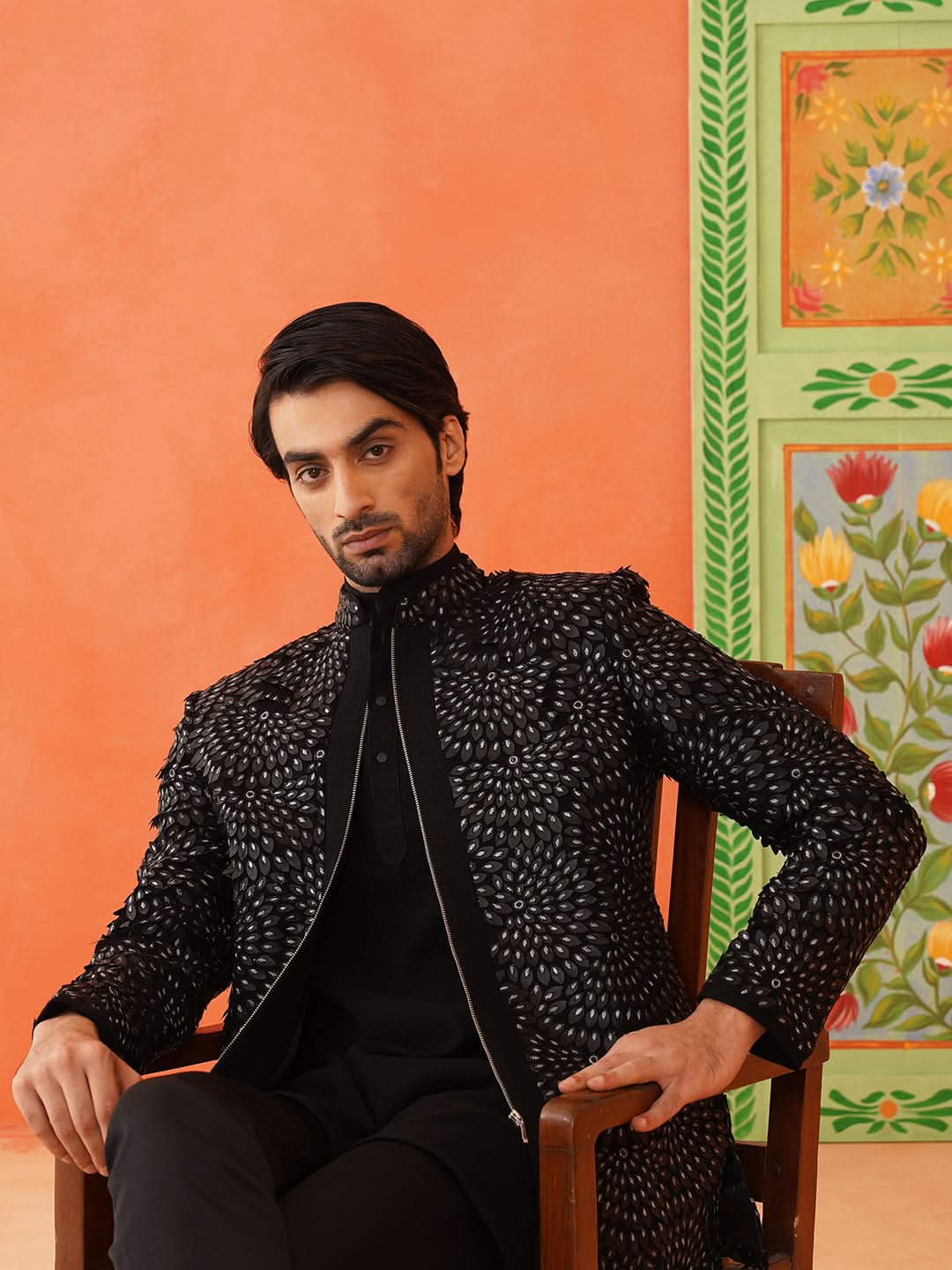 Mohit Hiranandani in Black Bandhgala Suit