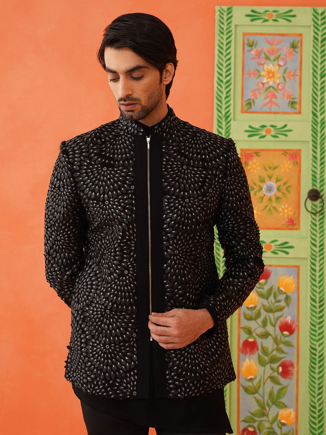 Mohit Hiranandani in Black Bandhgala Suit