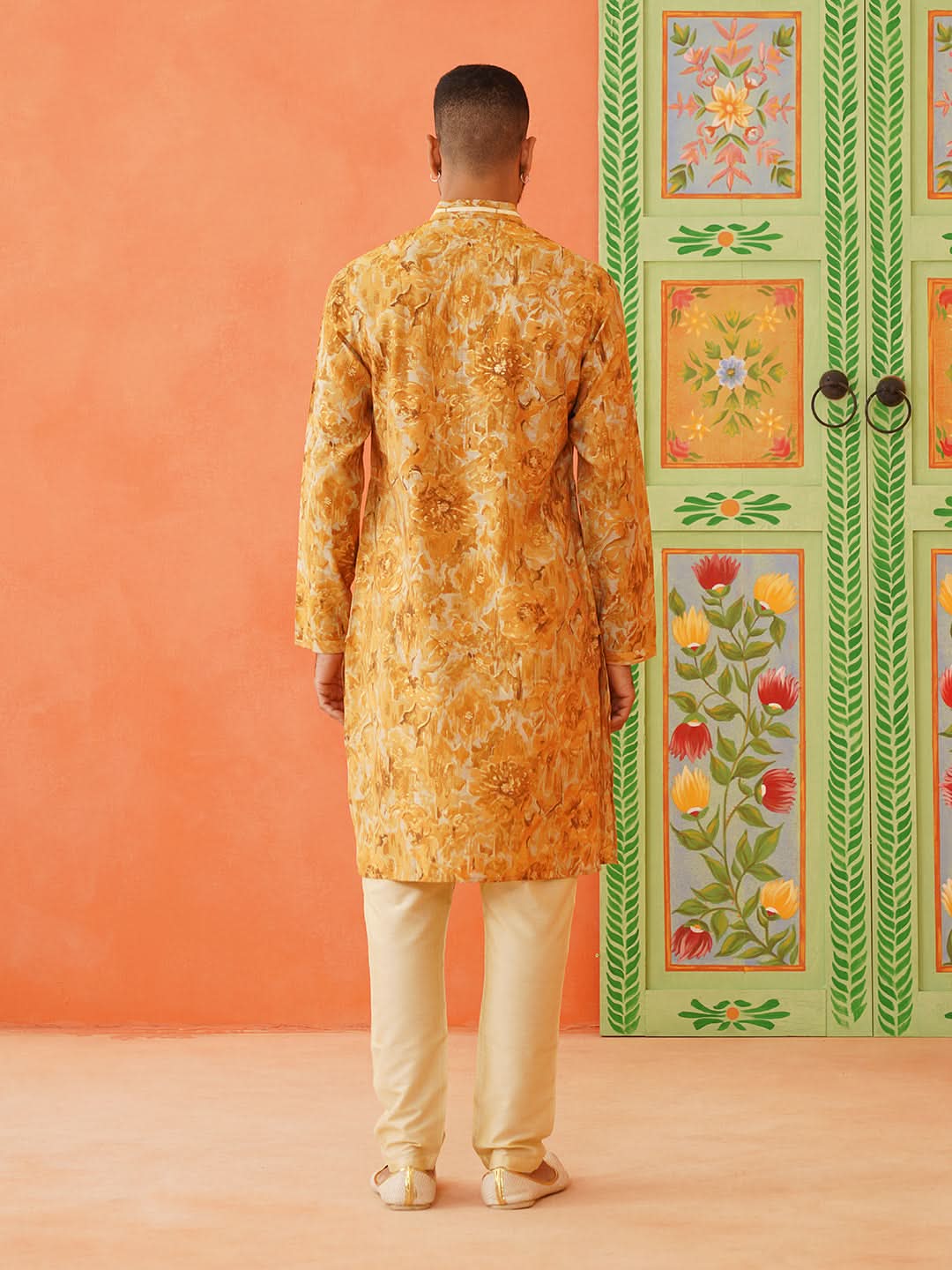 Yellow Gold Printed Kurta Set