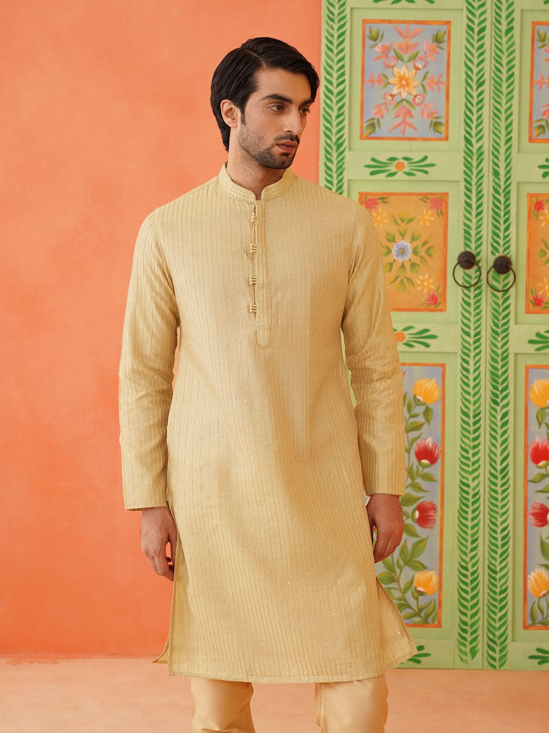 Fawn Embroidered Kurta Set