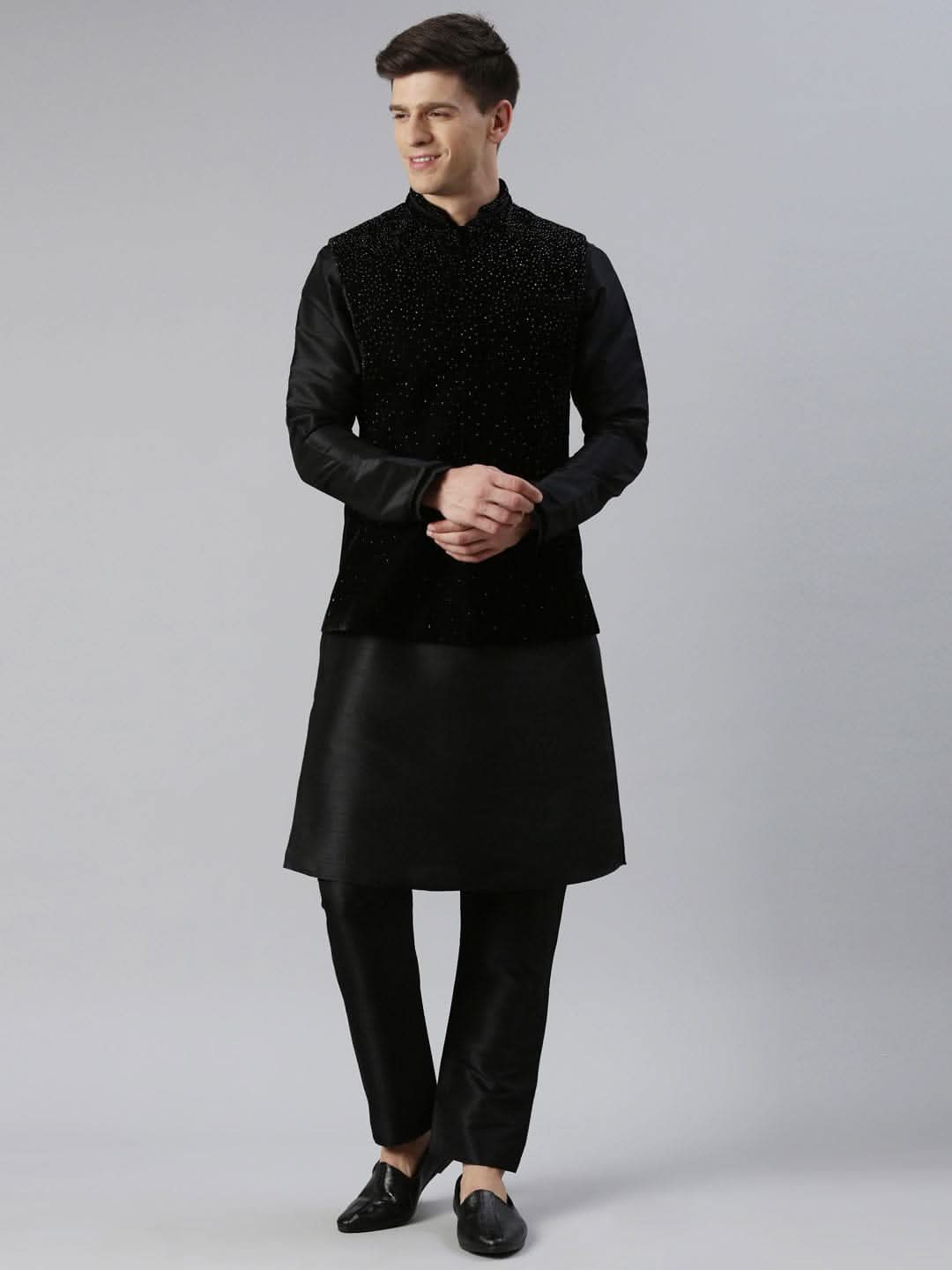 Black Velvet Hand Embroidery Jacket
