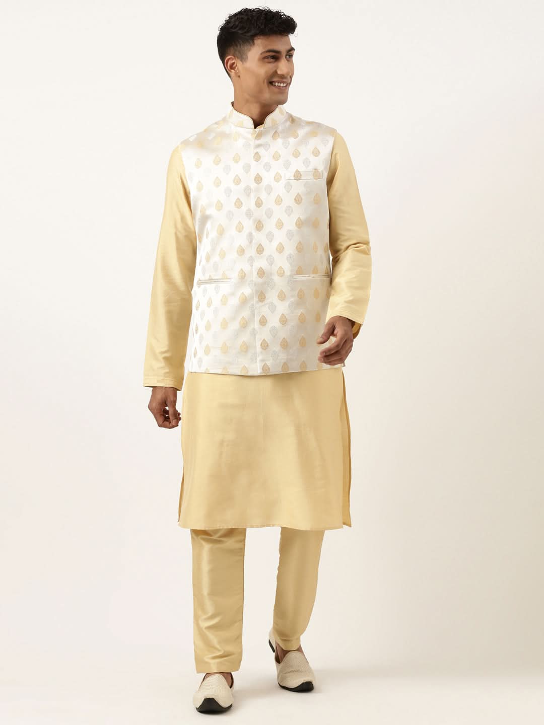 Beige Jacquard Jacket