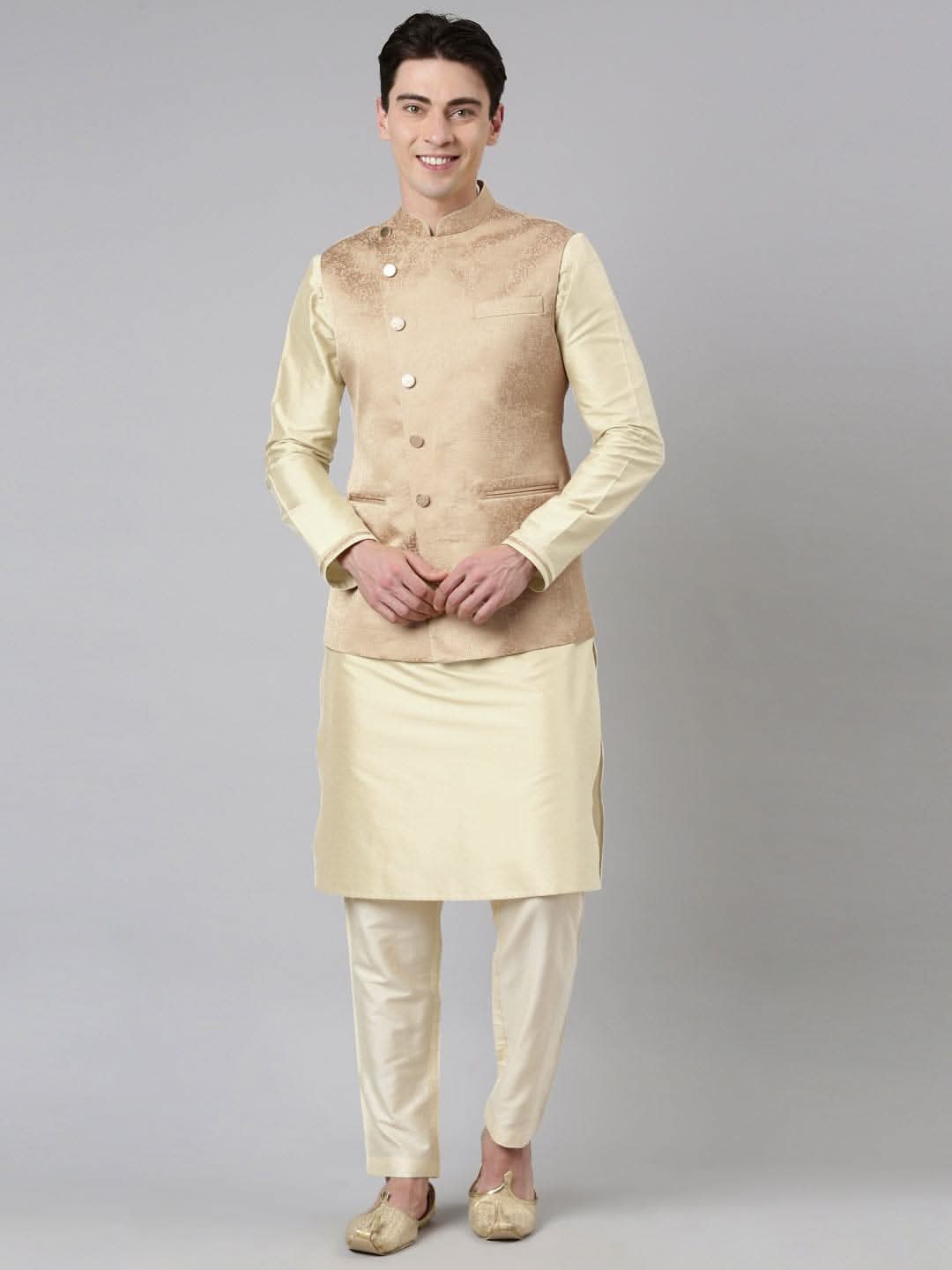 Beige Jacquard Jacket