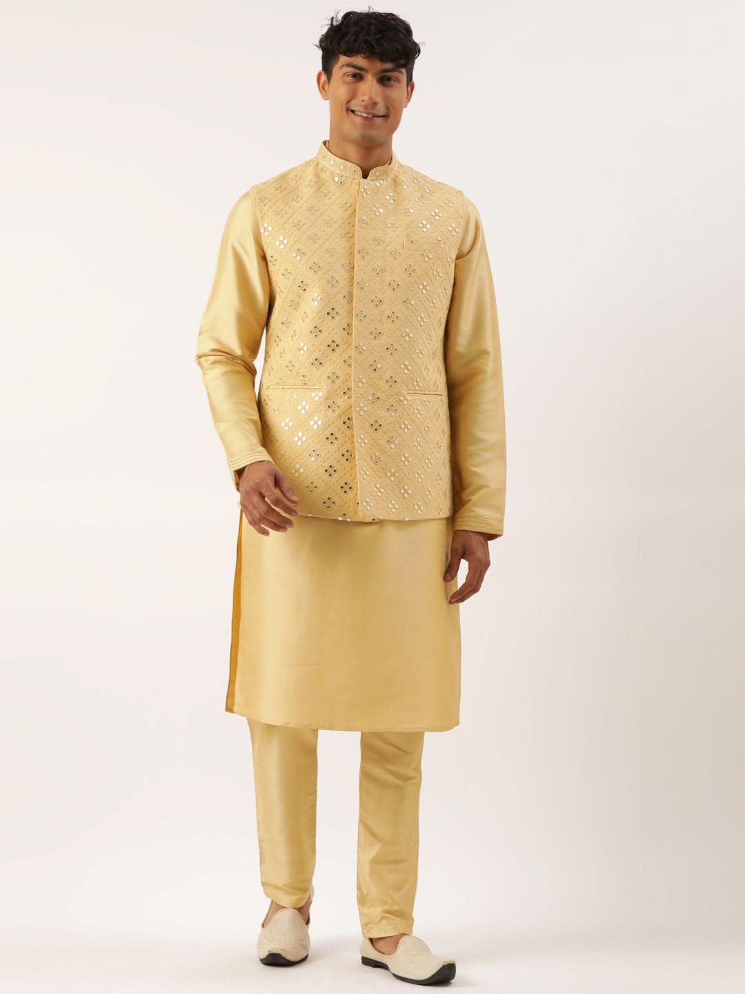 Beige Mirror Embroidered Jacket