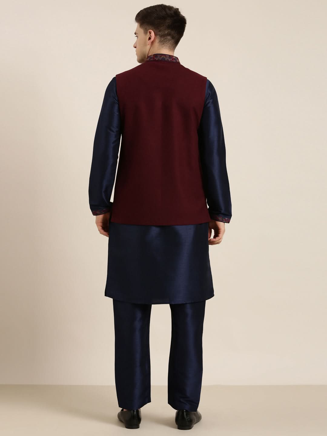 Maroon Pashmina embroidery Jacket