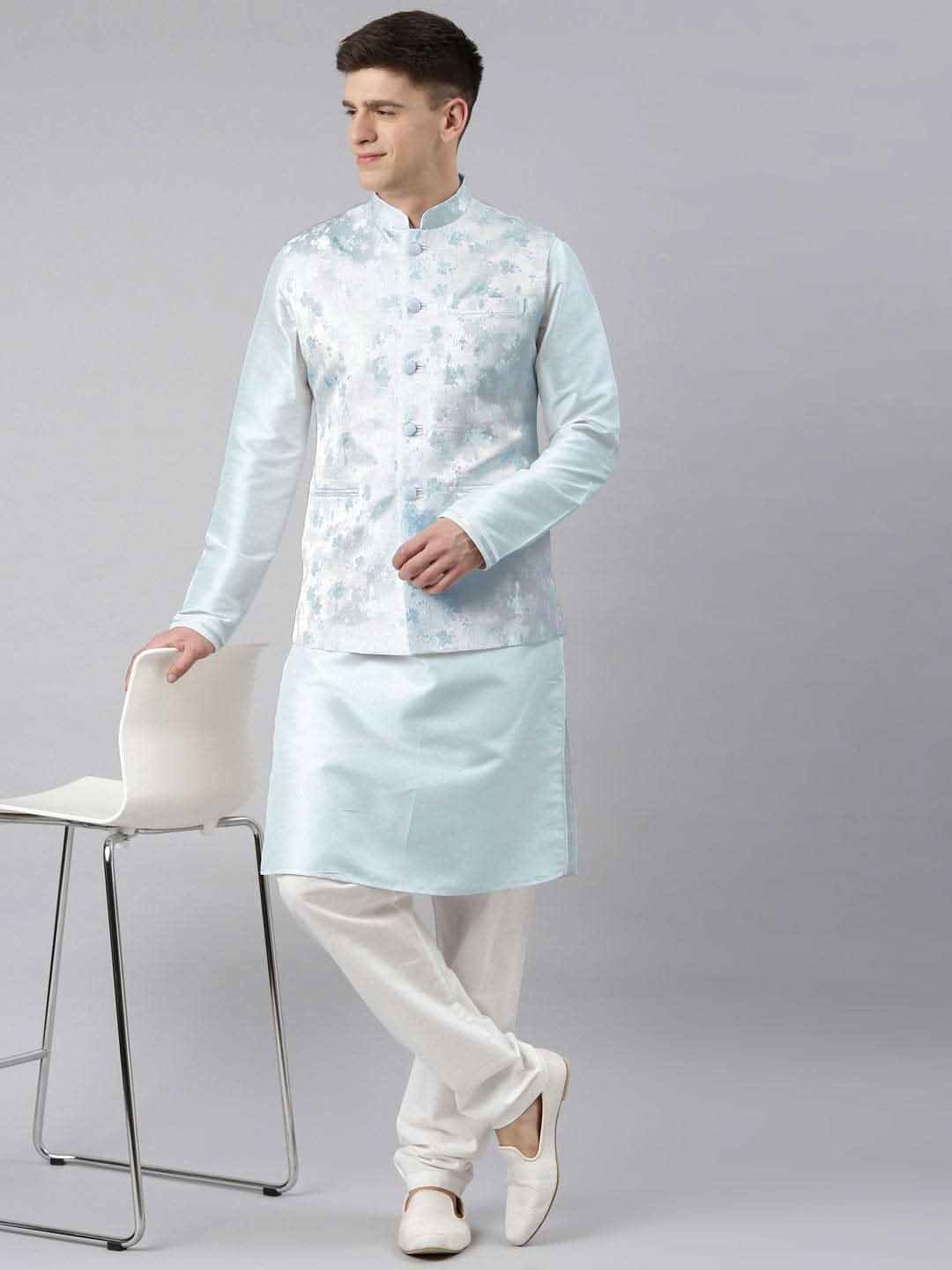 Blue Jacquard Jacket