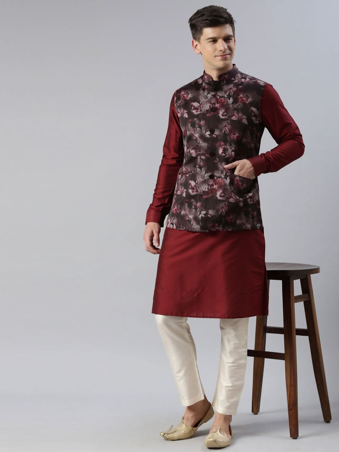 Maroon Floral Jacket