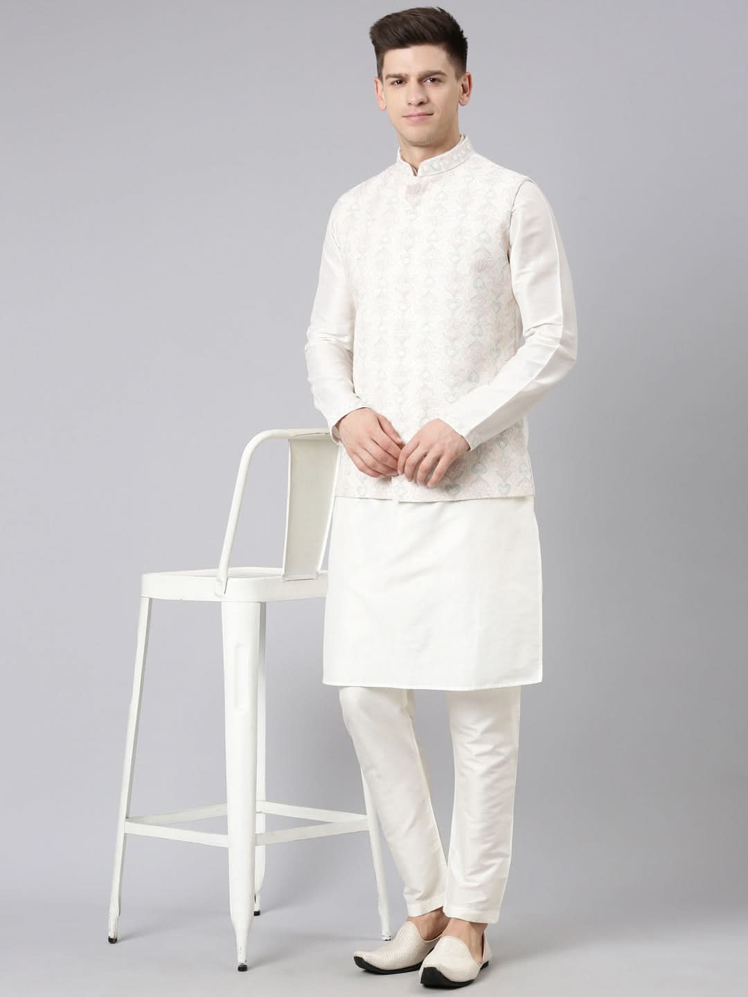 Cream Dori Embroidery Jacket