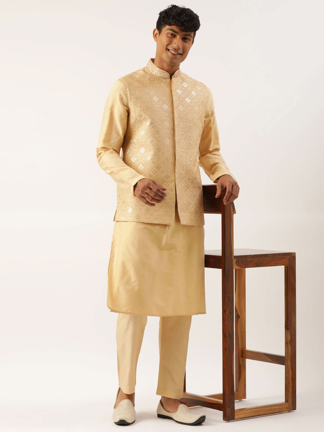 Beige Embroidered jacket