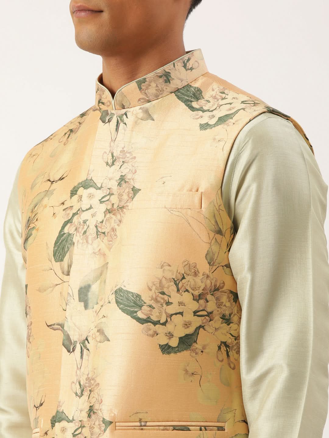 Beige Printed Cotton Jacket
