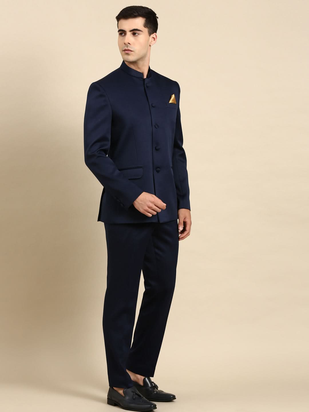 Navy  Blue Bandhgala Suit